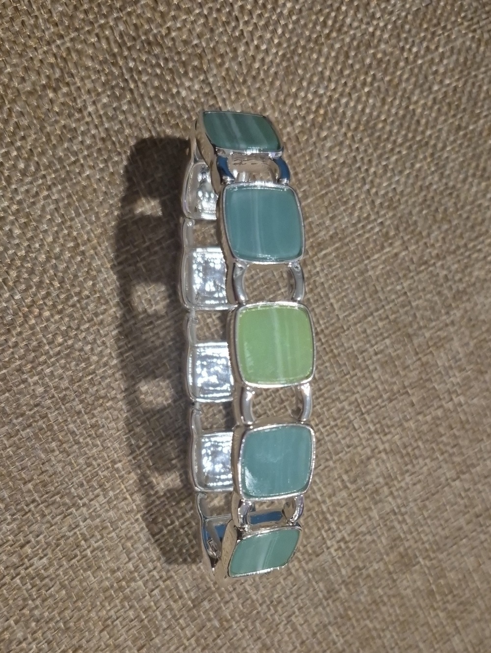 Green and Teal Stone Stretch Bracelet - Women Jewelry